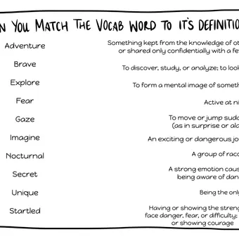 Can you Match the Vocabulary Word to Its Definition? (Part 2) — activity preview